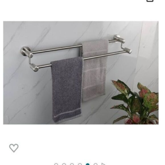 *NEW*Set Of 2 TocTen Stainless Steel Thicken Wall Mounted Double Bath Towel Bar - Picture 5 of 16